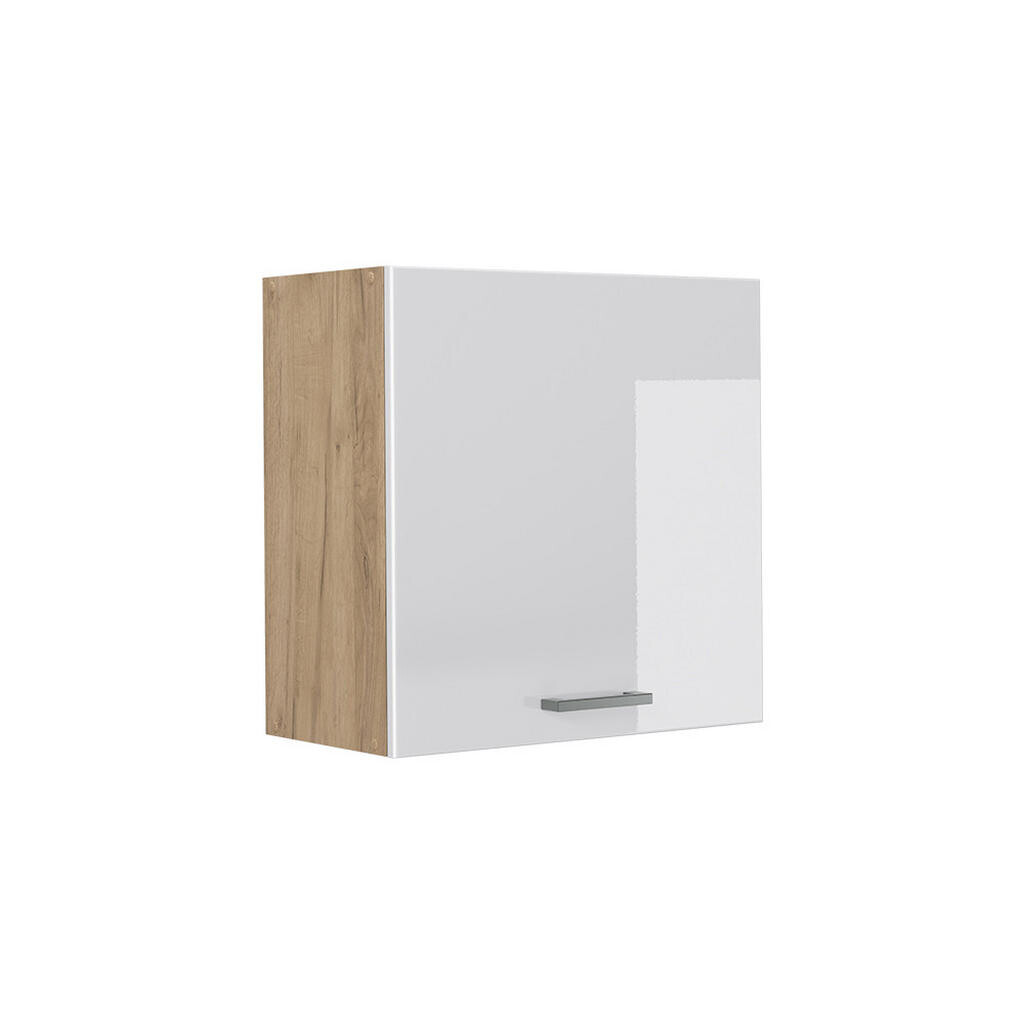 Vicco VĚŠÁK NA STĚNU R-Line, Bílá vysoký lesk/Zlatý mocný dub, 60 cm s 1 dvířky