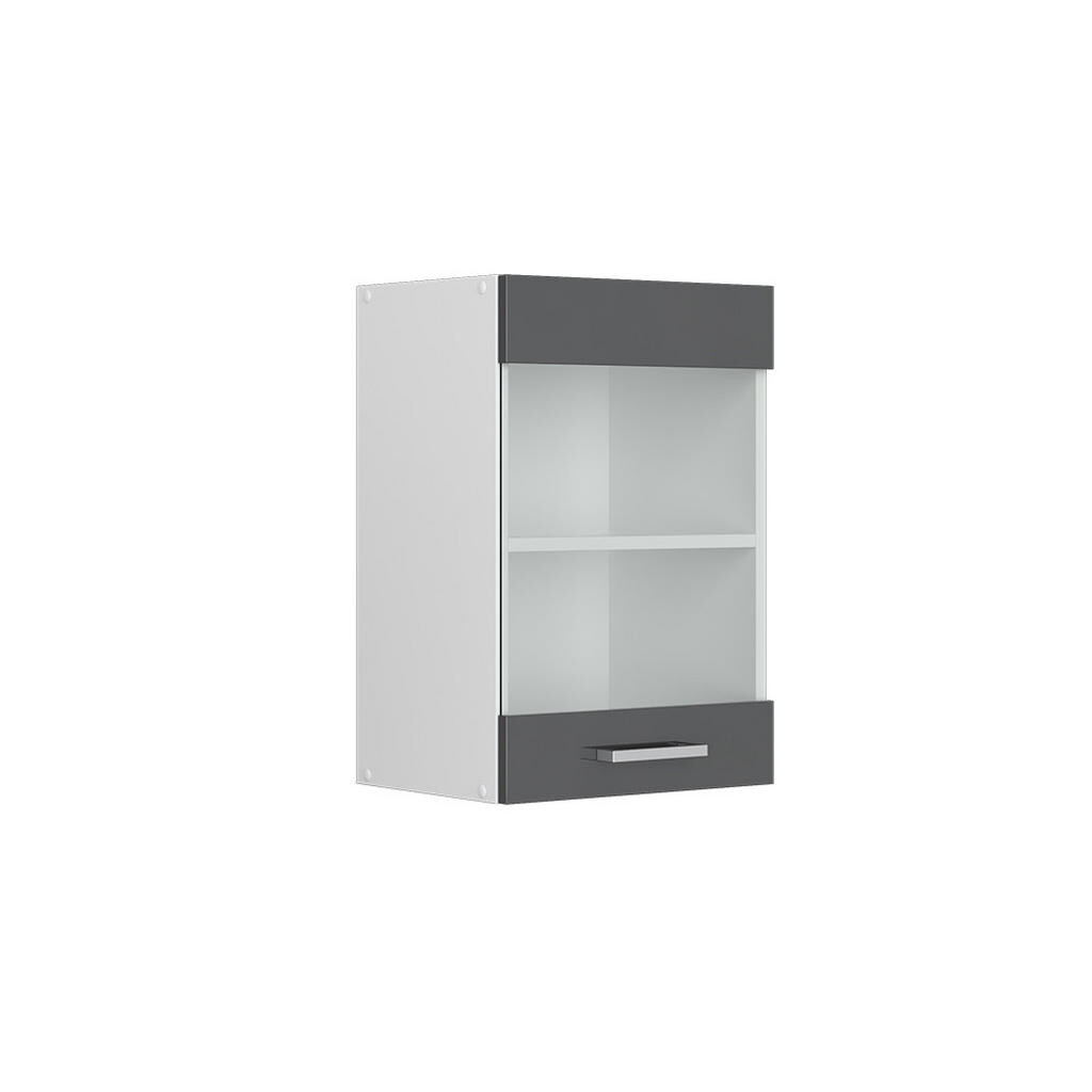 Vicco UNIVERZÁLNÍ NÁSTĚNNÁ SKŘÍŇKA R-Line Antracitový vysoký lesk 40 cm se skleněnými dvířky