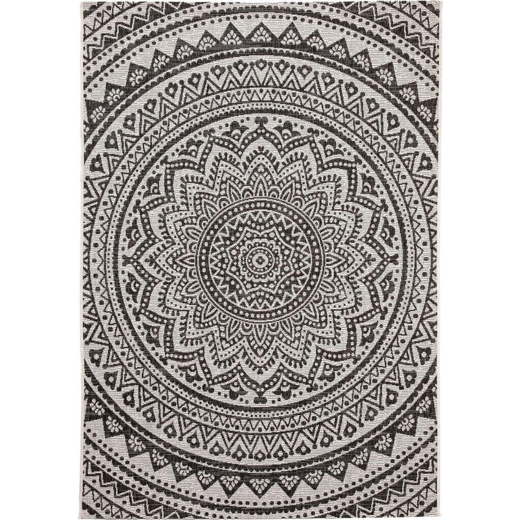 benuta Nest VNITŘNÍ a venkovní koberec Cleo Bílá/Černá 120x170 cm