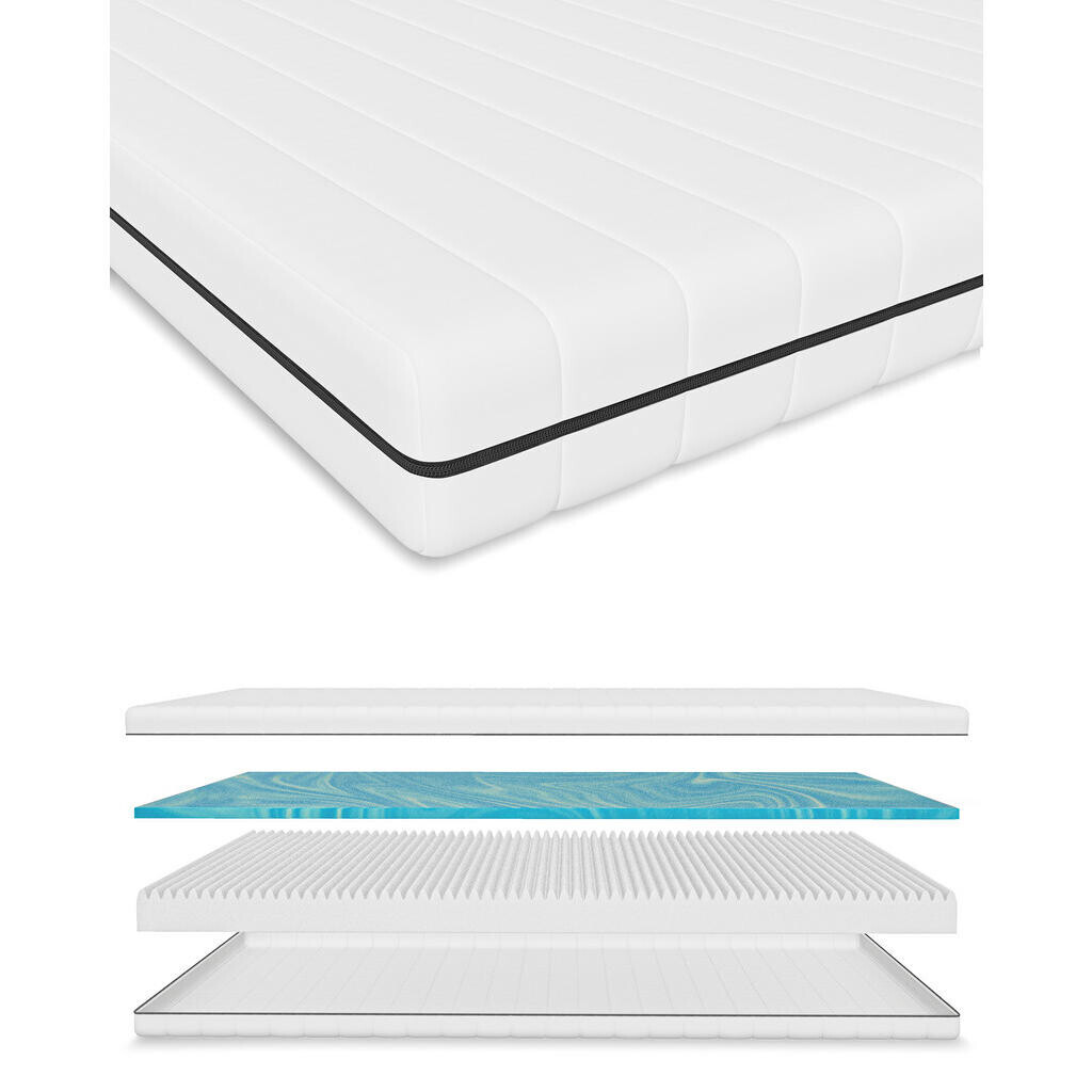Schlaftroll GELOVÁ MATRACE 140x200 H2/H3 – 15 cm – 7 zón – studená pěna – ergonomická a prodyšná