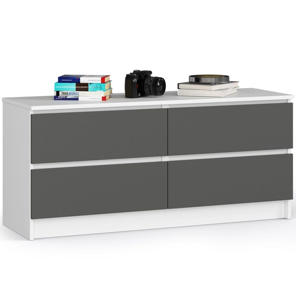 RAUMHIRSCH FURNITURE KOMODA bílá, grafitově šedá 55/120/40