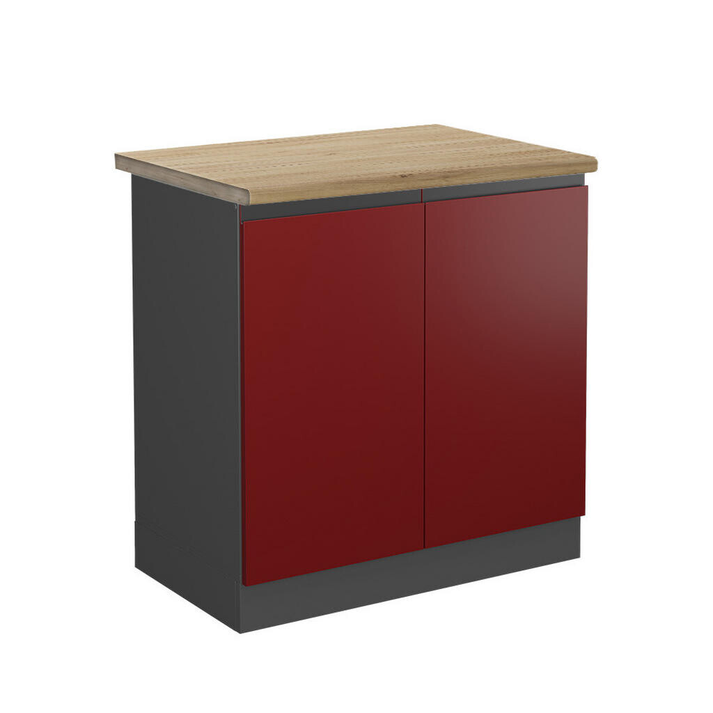 Vicco SKŘÍŇKA POD DŘEZ R-Line Červená 80 cm , PD Dub