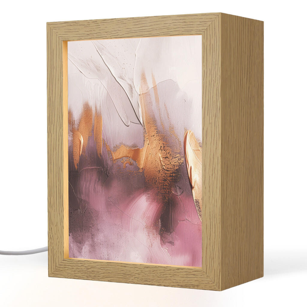 OnlyWow STOLNÍ LAMPA Fialová - abstraktní - barva - zlatá 15x20 cm