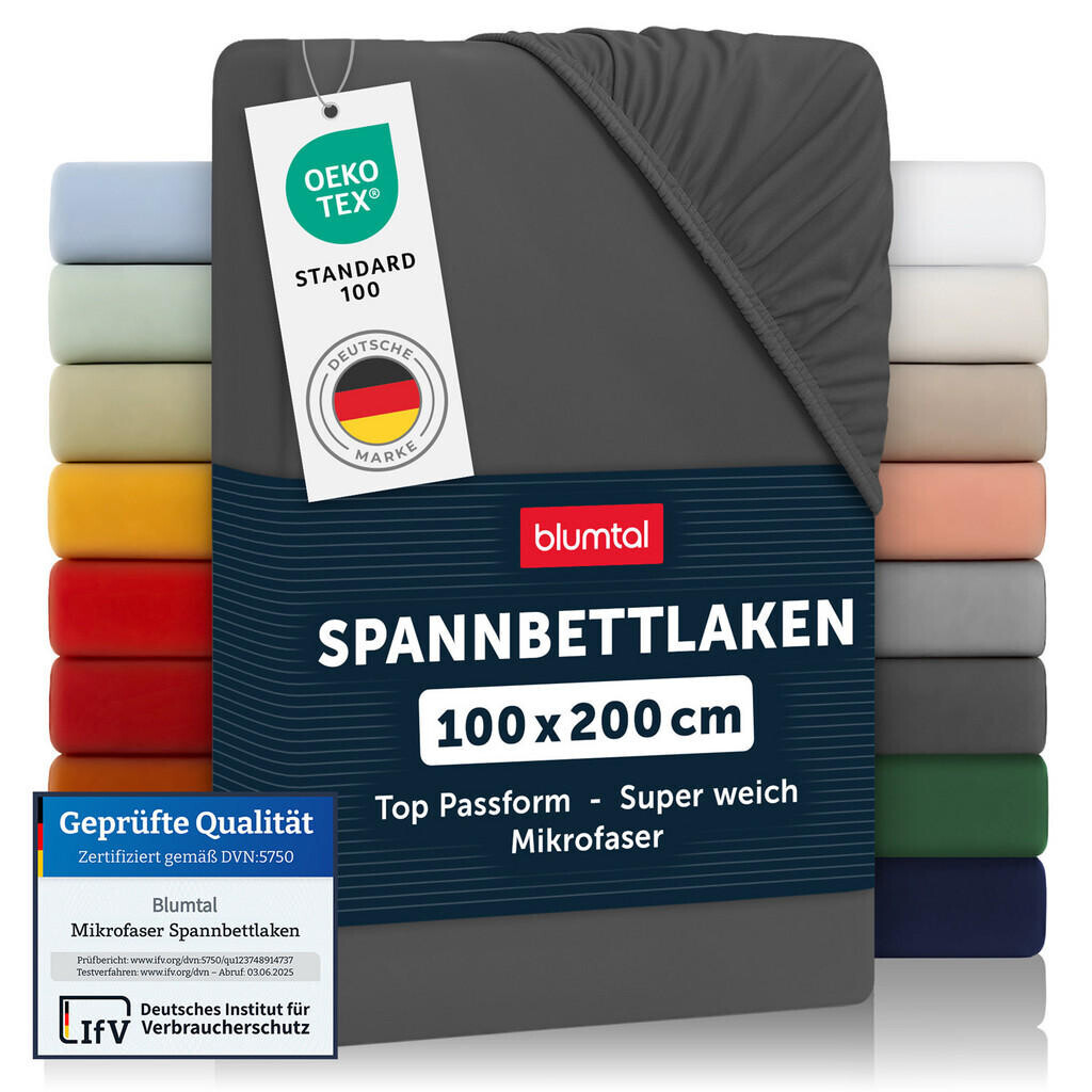 Blumtal NAPÍNACÍ prostěradlo z mikrovlákna, 100/200/30 cm, Antracitová
