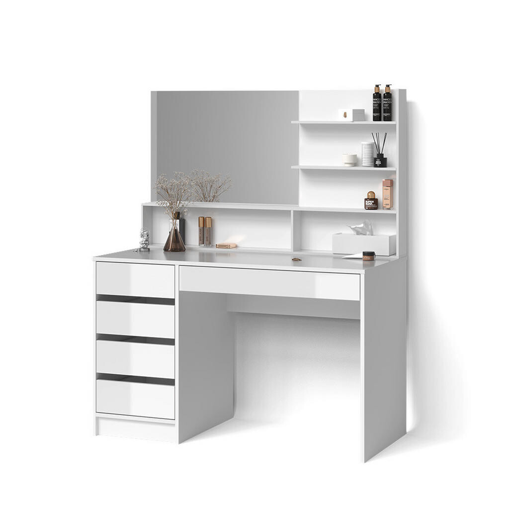 Livinity® TOALETNÍ STOLEK Imola Bílá 145 cm se zrcadlem