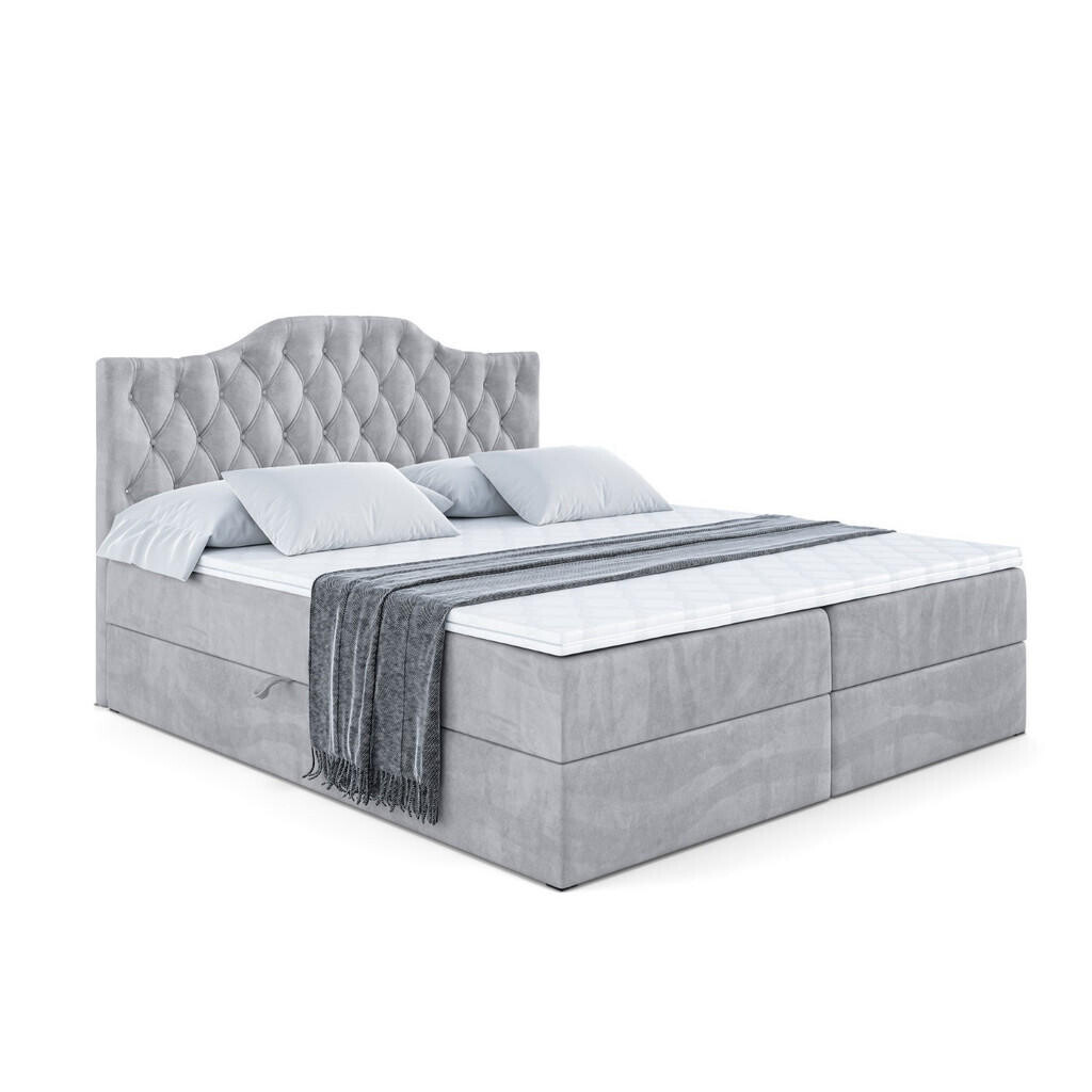 ALTDECOR AMERICKÁ POSTEL S ÚLOŽNÝM PROSTOREM VILA-1 – 140 × 200 cm – H3 – světle šedá
