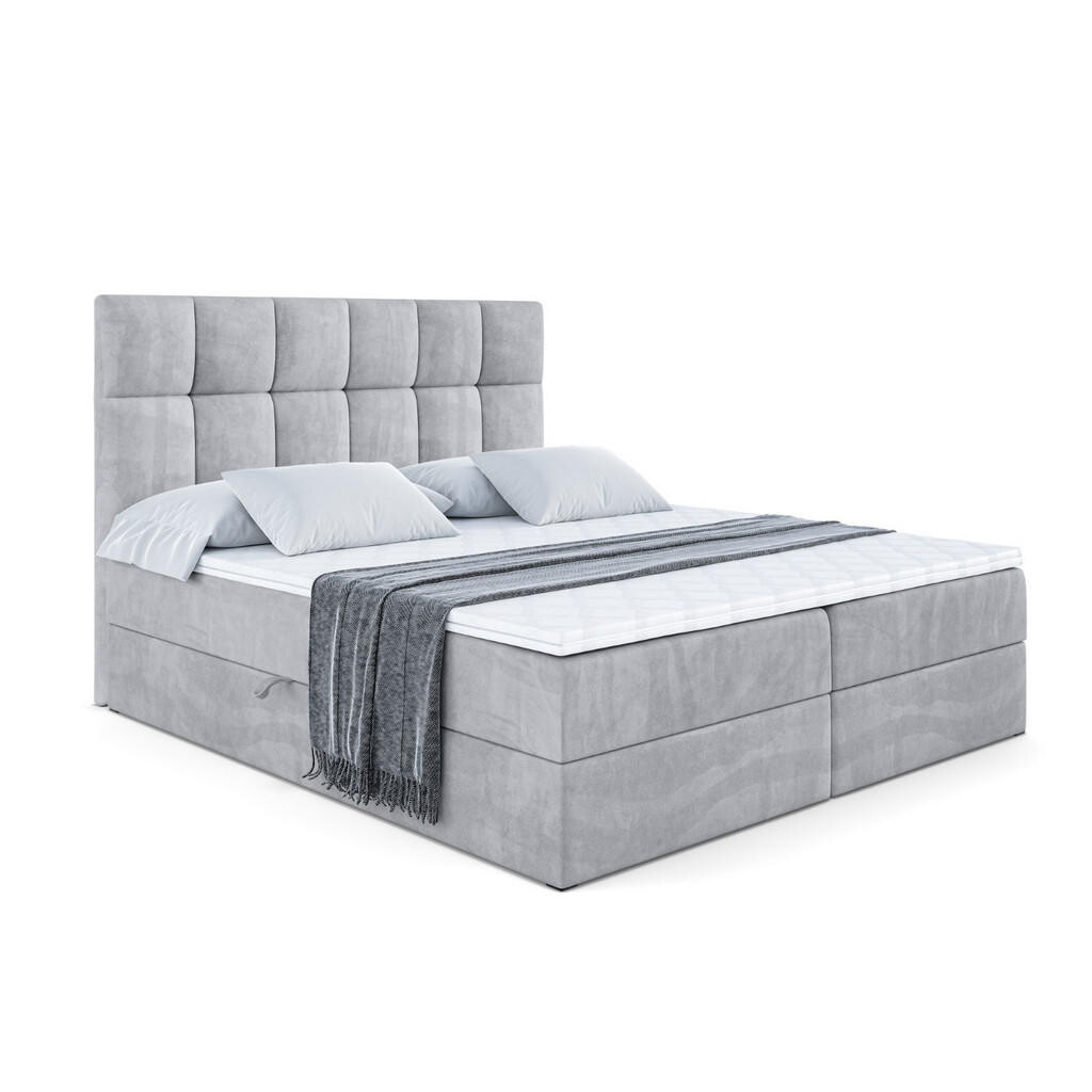 ALTDECOR AMERICKÁ postel s matrací H3 a roštem – RICAR – 120x200 světle šedá