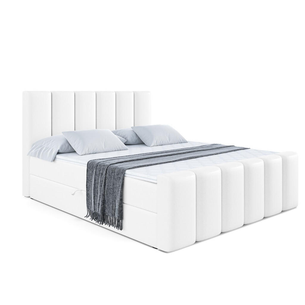ALTDECOR AMERICKÁ postel BOXI1-Z – 160 × 200 cm – H4 – vysoce lesklá bílá