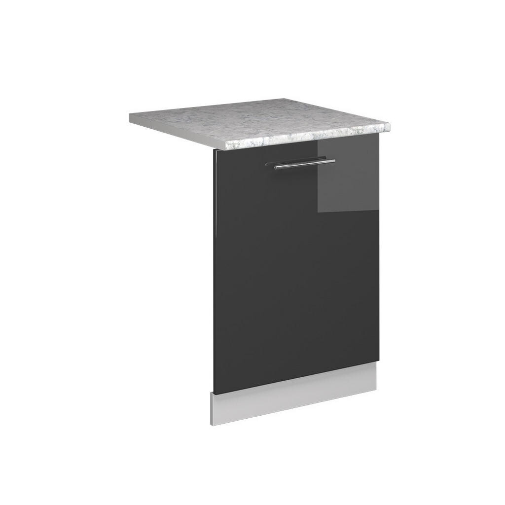 Vicco ČELNÍ PANEL MYČKY Fame-Line Antracitový vysoký lesk 60 cm s pracovní deskou