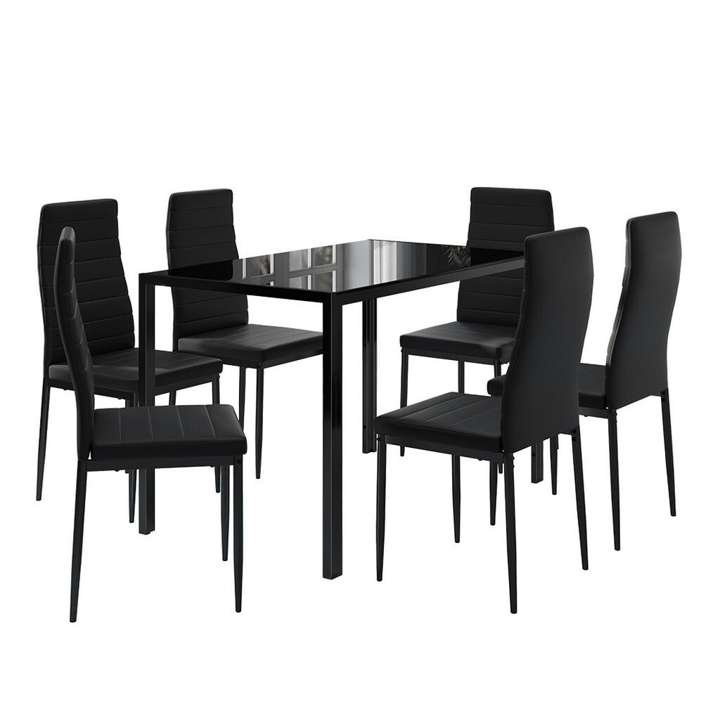 Vicco JÍDELNÍ STŮL SESTAVA Grand Černá 120 x 75 cm Sada 6 kusů