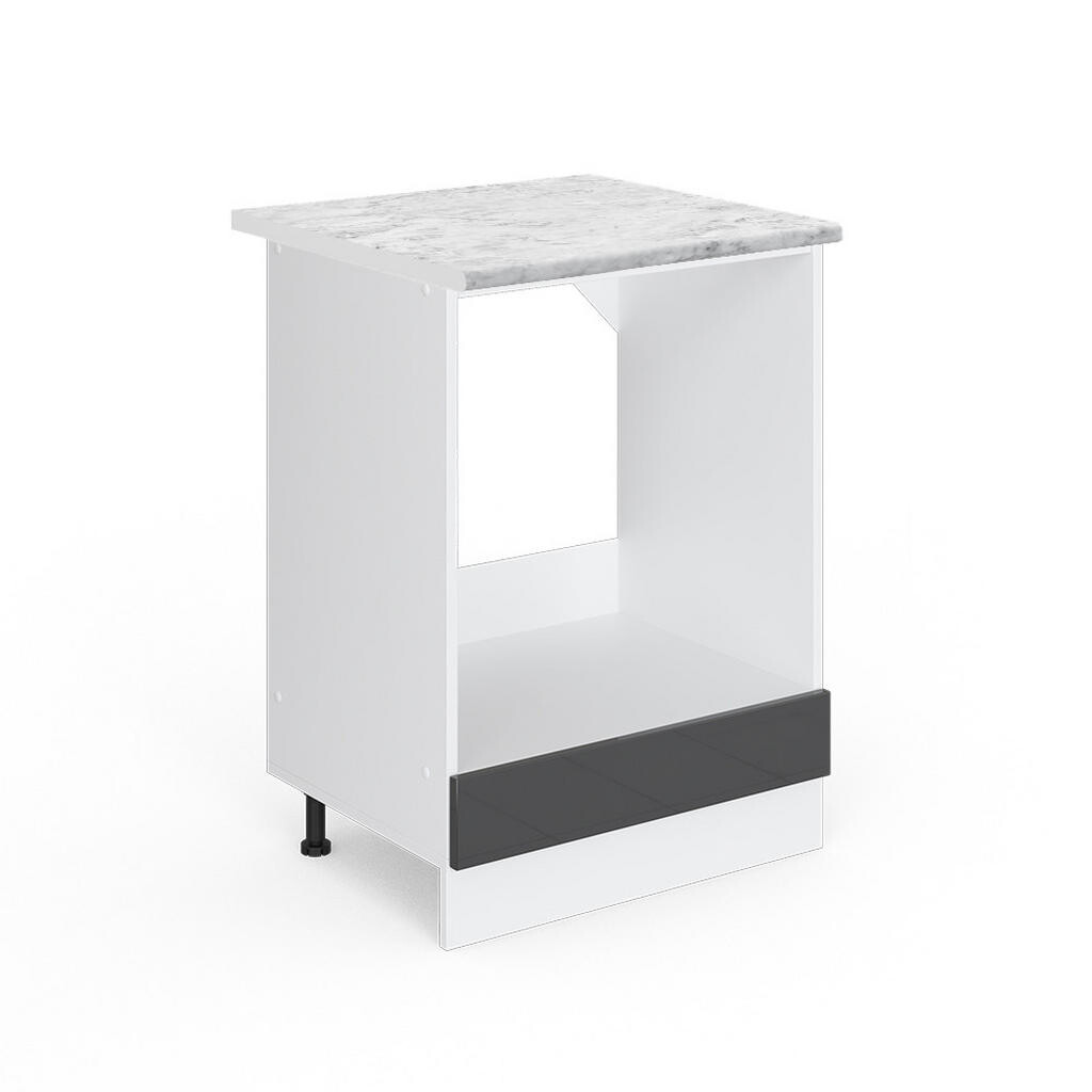 Vicco SKŘÍŇKA NA VESTAVĚNOU TROUBU R-Line Antracitový vysoký lesk 60 cm s pracovní deskou