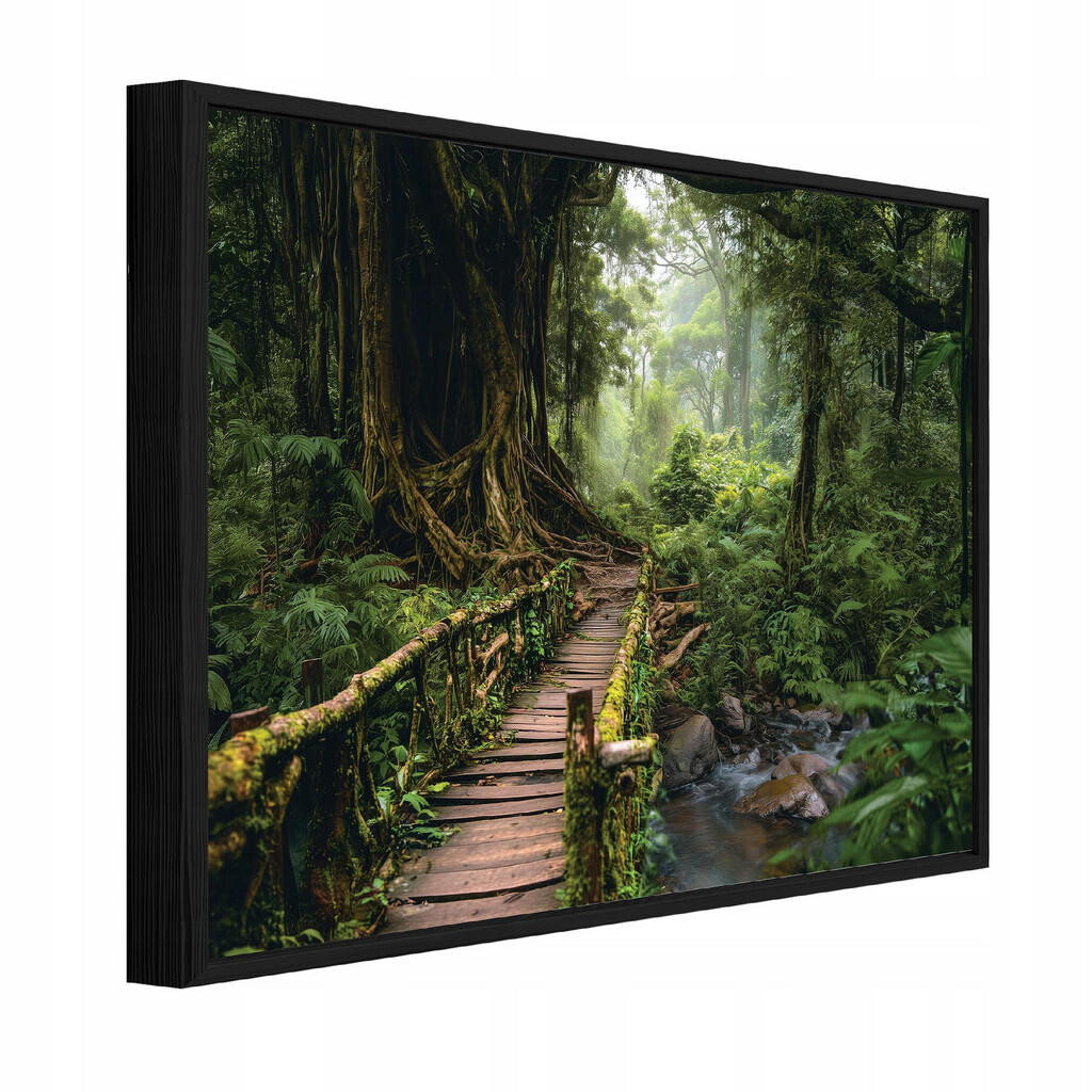 Wallarena ZARÁMOVANÉ obrazy les stromy zelená 120x80 cm