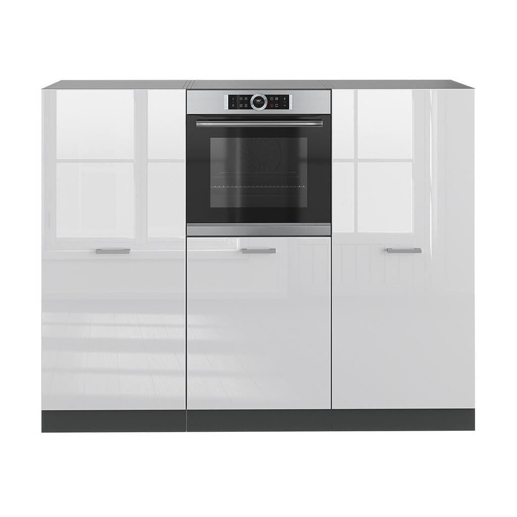 Vicco KUCHYŇSKÝ BLOK R-Line Bílý vysoký lesk/antracit 180 cm bez pracovní desky