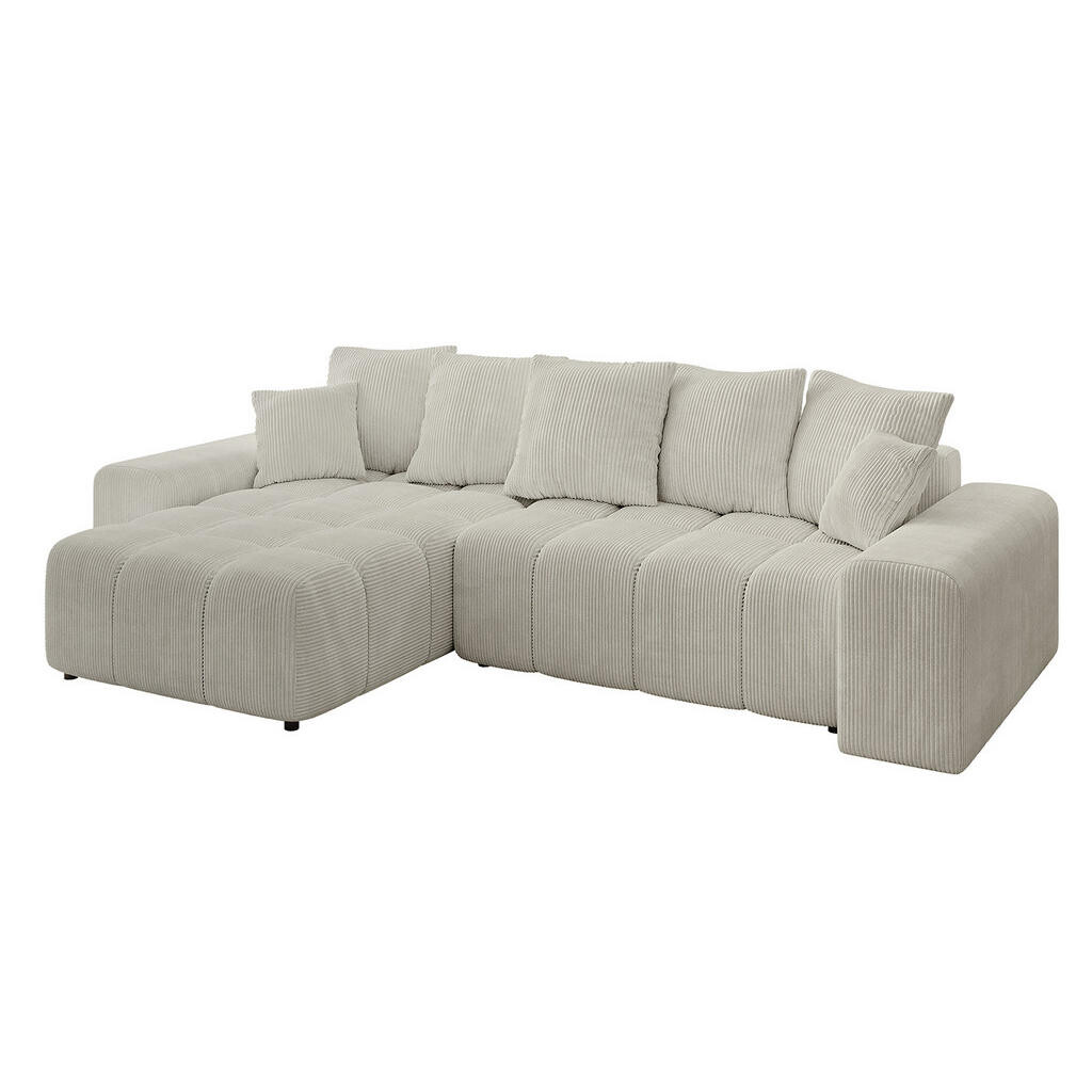 ALTDECOR ROHOVÁ SEDAČKA, otoman vlevo ENIL-L 297x189x68 krémový manšestr