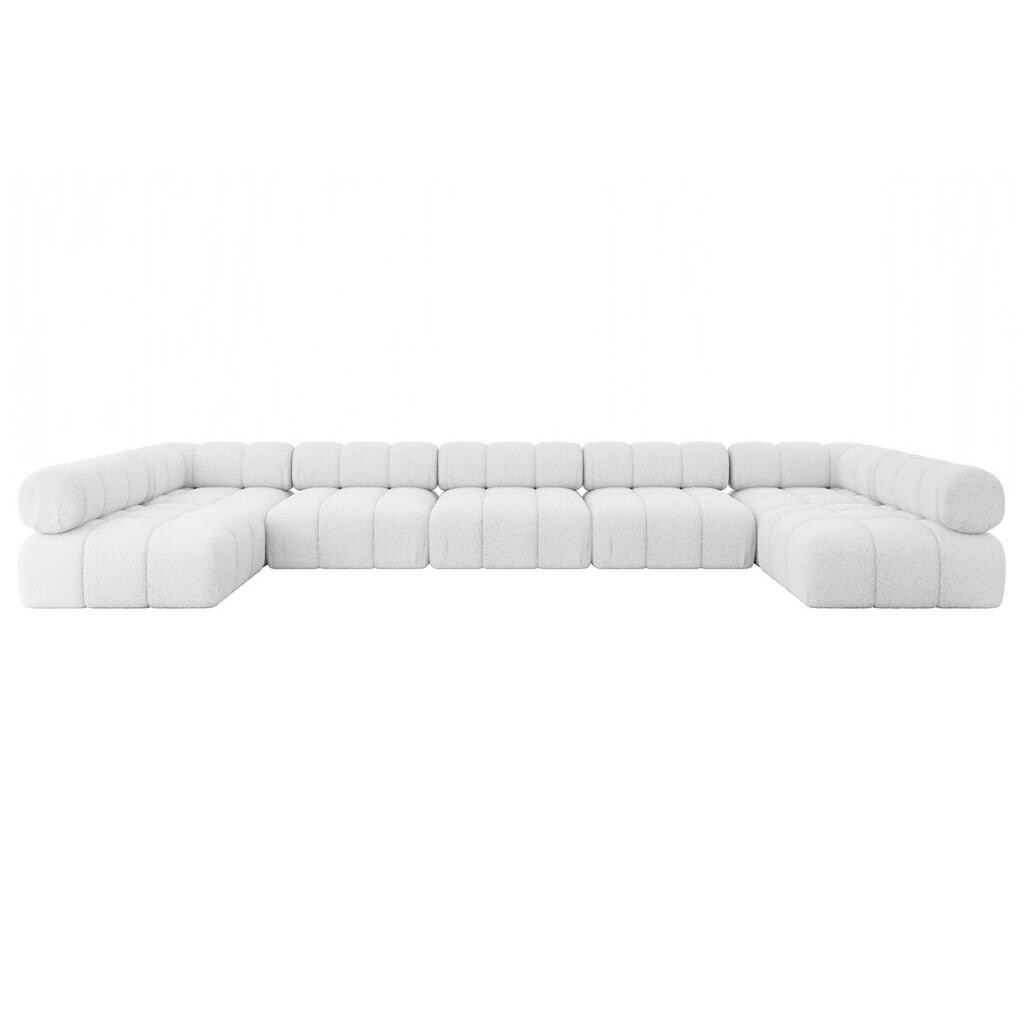 ALTDECOR SEDACÍ SOUPRAVA modulární pohovka Garvo-U3 – 475 × 190 × 70 cm, bílá buklé