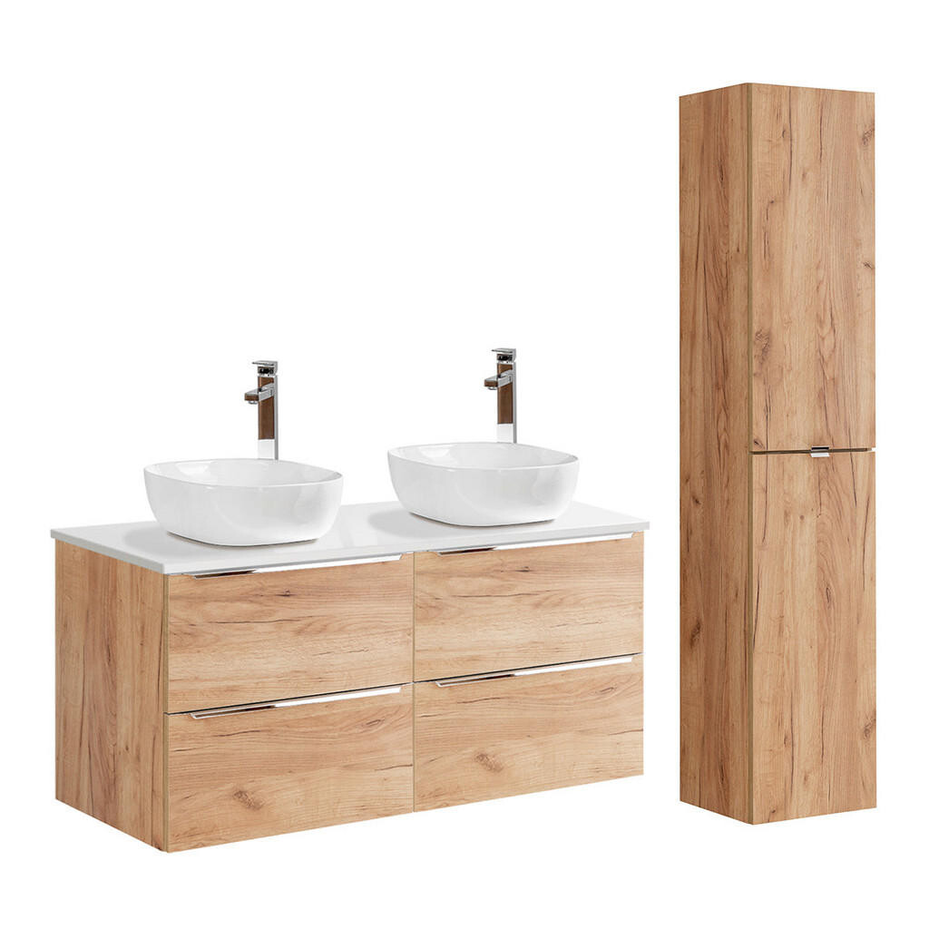 Petits-meubles KOUPELNOVÝ NÁBYTEK 120.4cm April 2er-Set Dřevo