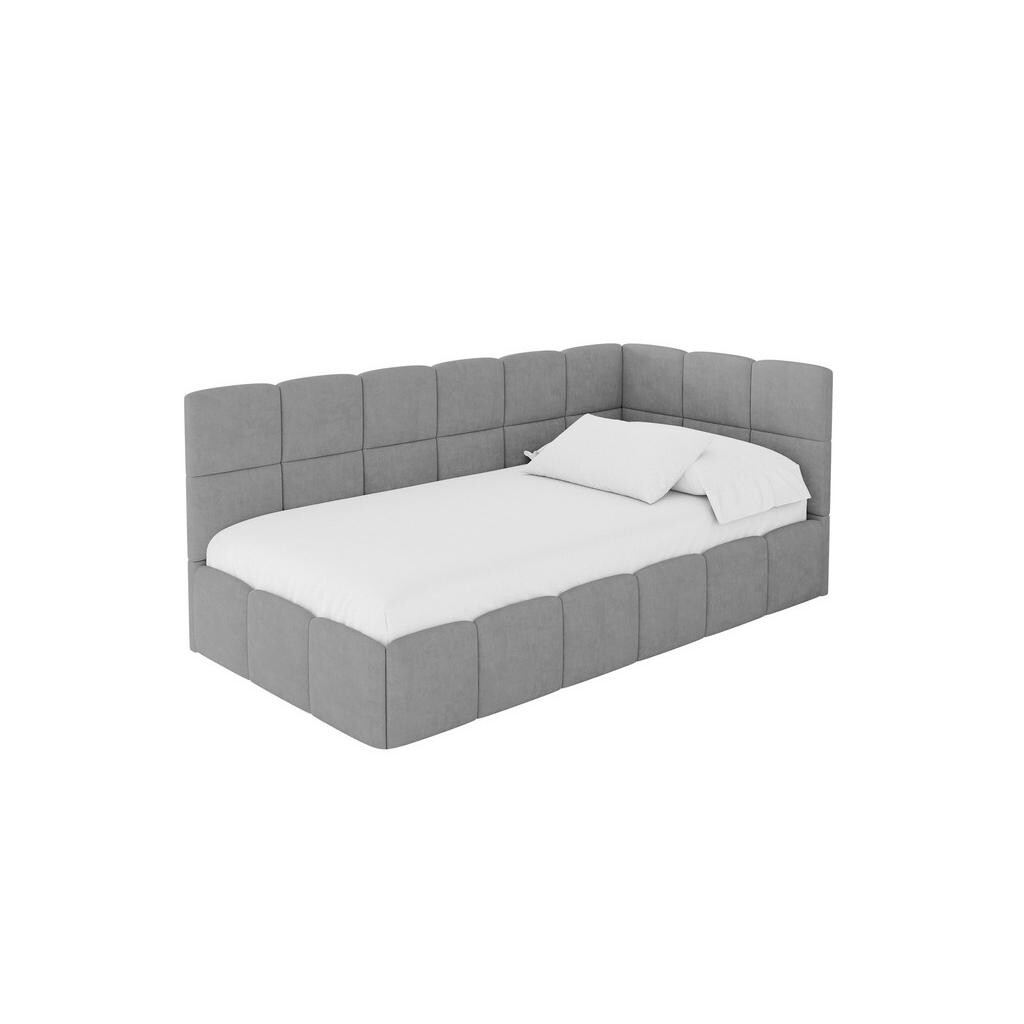 ALTDECOR JEDNOLŮŽKOVÁ POSTEL pro mládež s úložným prostorem vlevo, bez matrace - LIVY 100x200 šedá