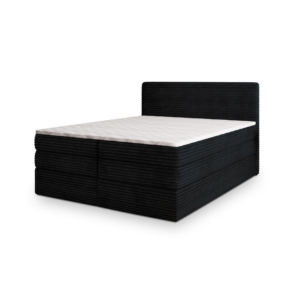 MASSENO POSTEL BOXSPRING LUNERA 180x200 cm, s matrací a úložným prostorem, černá
