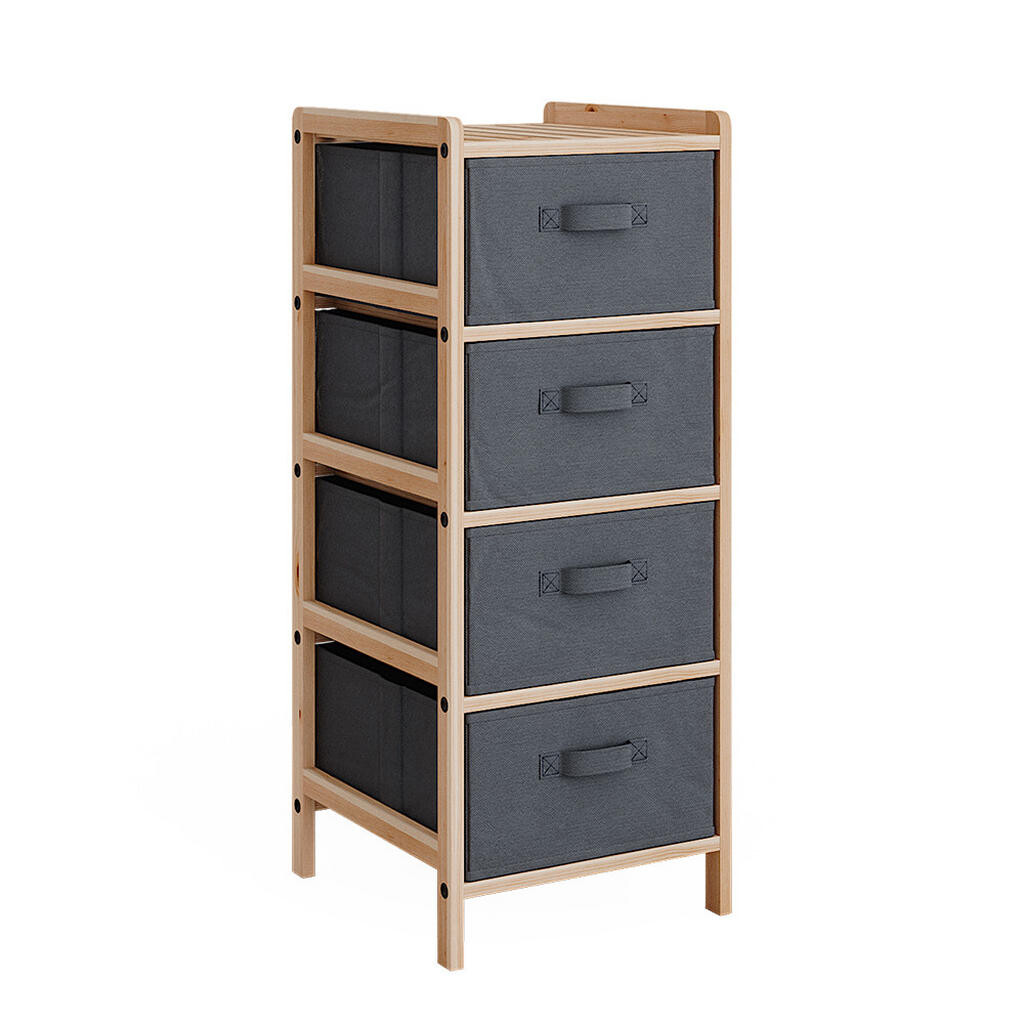 Vicco KOUPELNOVÁ SKŘÍŇKA Bruno Šedá 34.5 x 86 cm se 4 látkovými zásuvkami