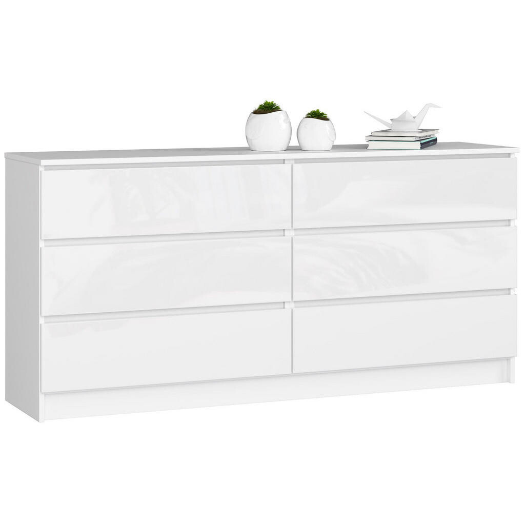 RAUMHIRSCH FURNITURE KOMODA bílá, bílá lesklá 77/160/40