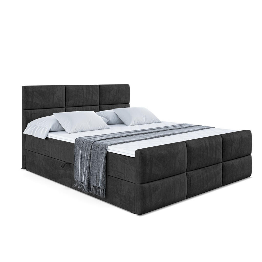 ALTDECOR AMERICKÁ postel OHIO-Z – 140 × 200 cm – H3 – černá