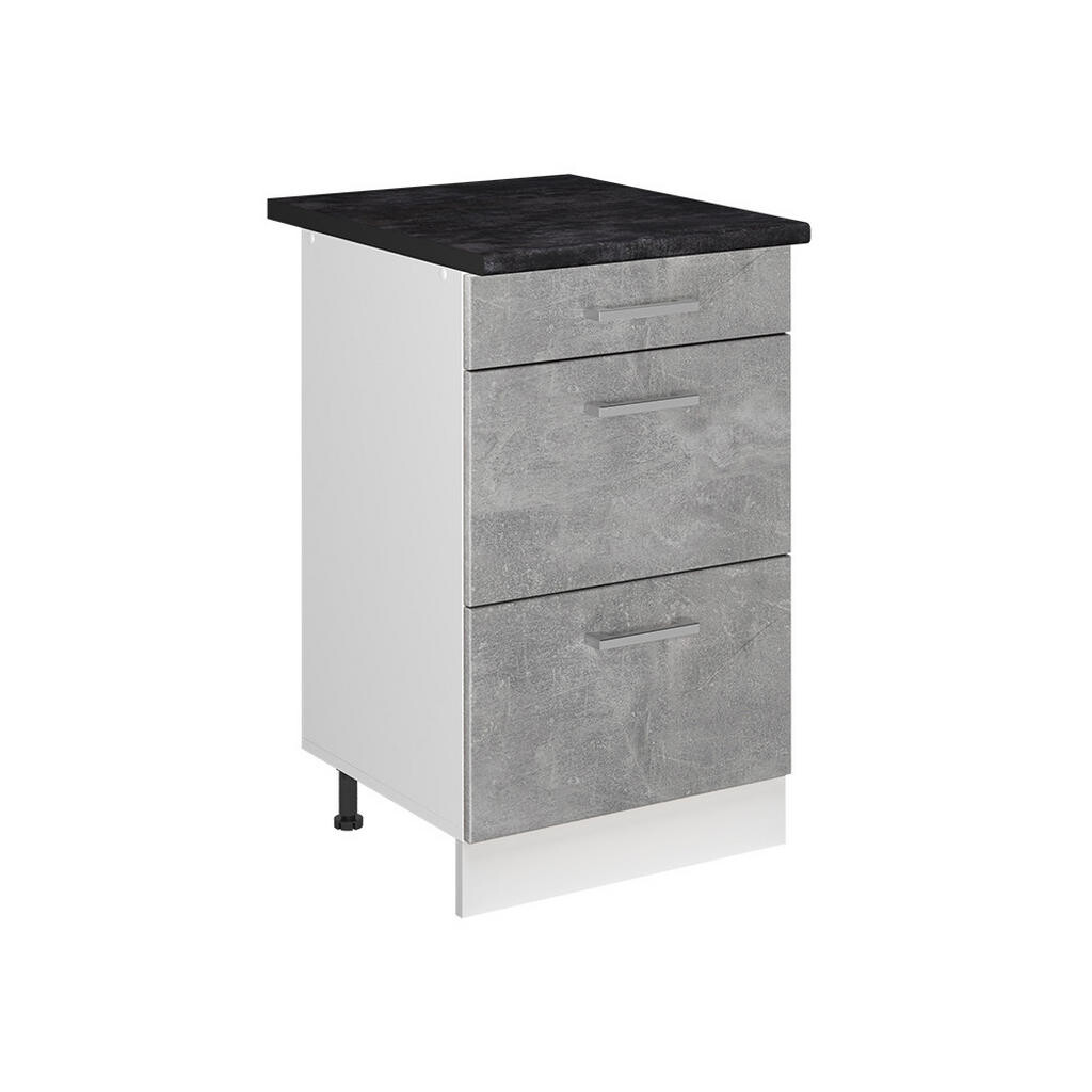Vicco SPODNÍ SKŘÍŇKA KUCHYŇSKÉ LINKY R-Line, Beton/Bílá, 50 cm pracovná doska antracitová