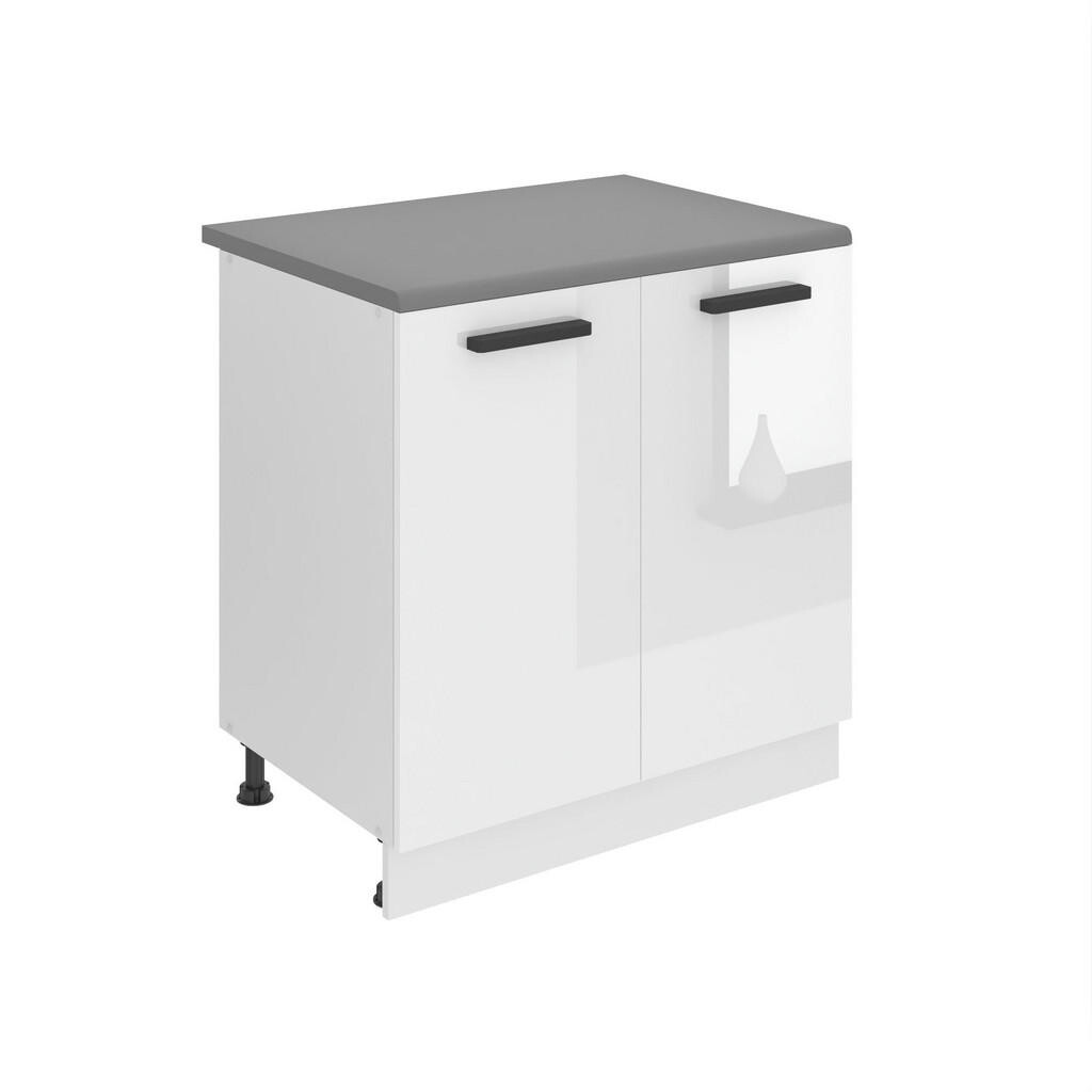 B BELINI GROUP KUCHYŇSKÁ SPODNÍ SKŘÍŇKA 80 cm SD s pracovní deskou, 2 dvířka, Bílá lesklá