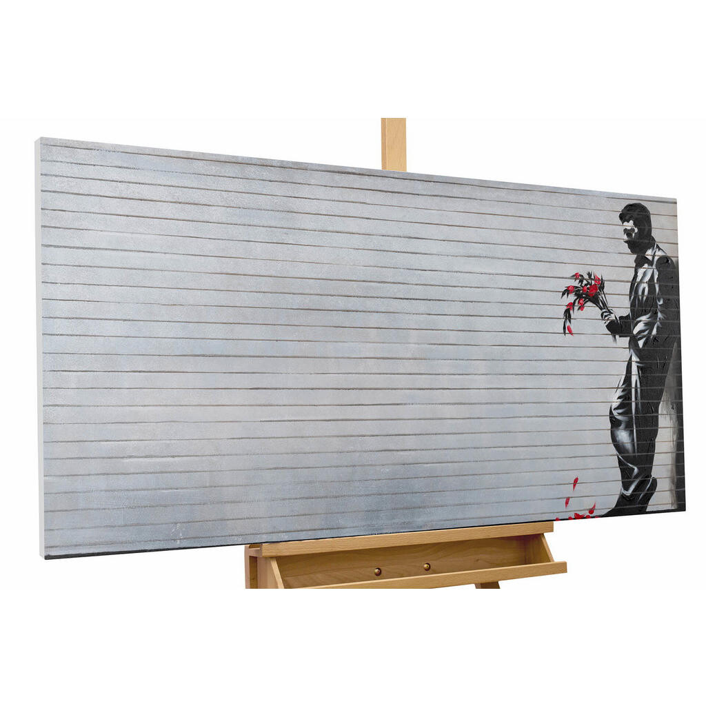 KUNSTLOFT RUČNĚ MALOVANÝ AKRYLOVÝ OBRAZ ČERNÝ, 120/60 CM