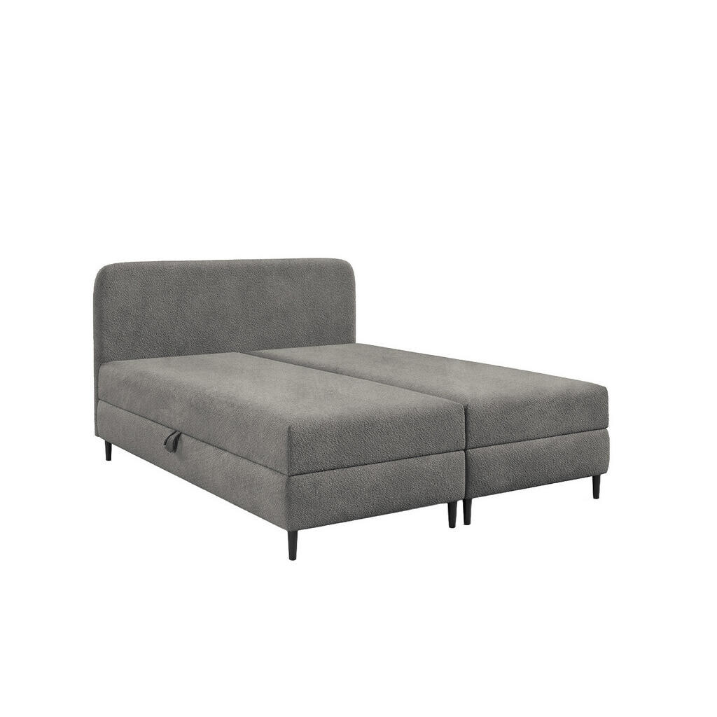 Kaiser Möbel KONTINENTÁLNÍ POSTEL se dvěma úložnými prostory, buklé tkanina Lambi, Tmavě šedá, 140x200 cm, FUBU