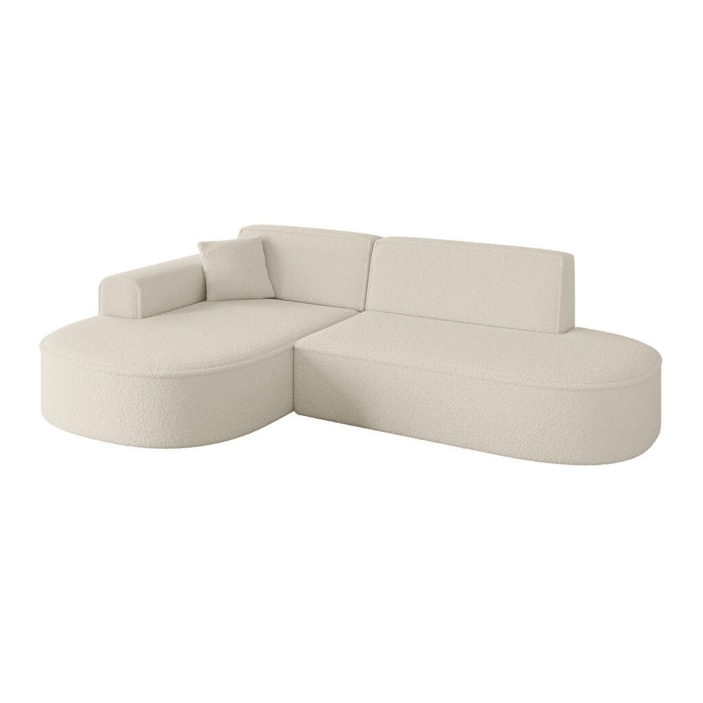 ALTDECOR ROHOVÁ SEDACÍ SOUPRAVA s otomanem vlevo MARI-L1 – 243 × 171 × 79 cm, béžová buklé