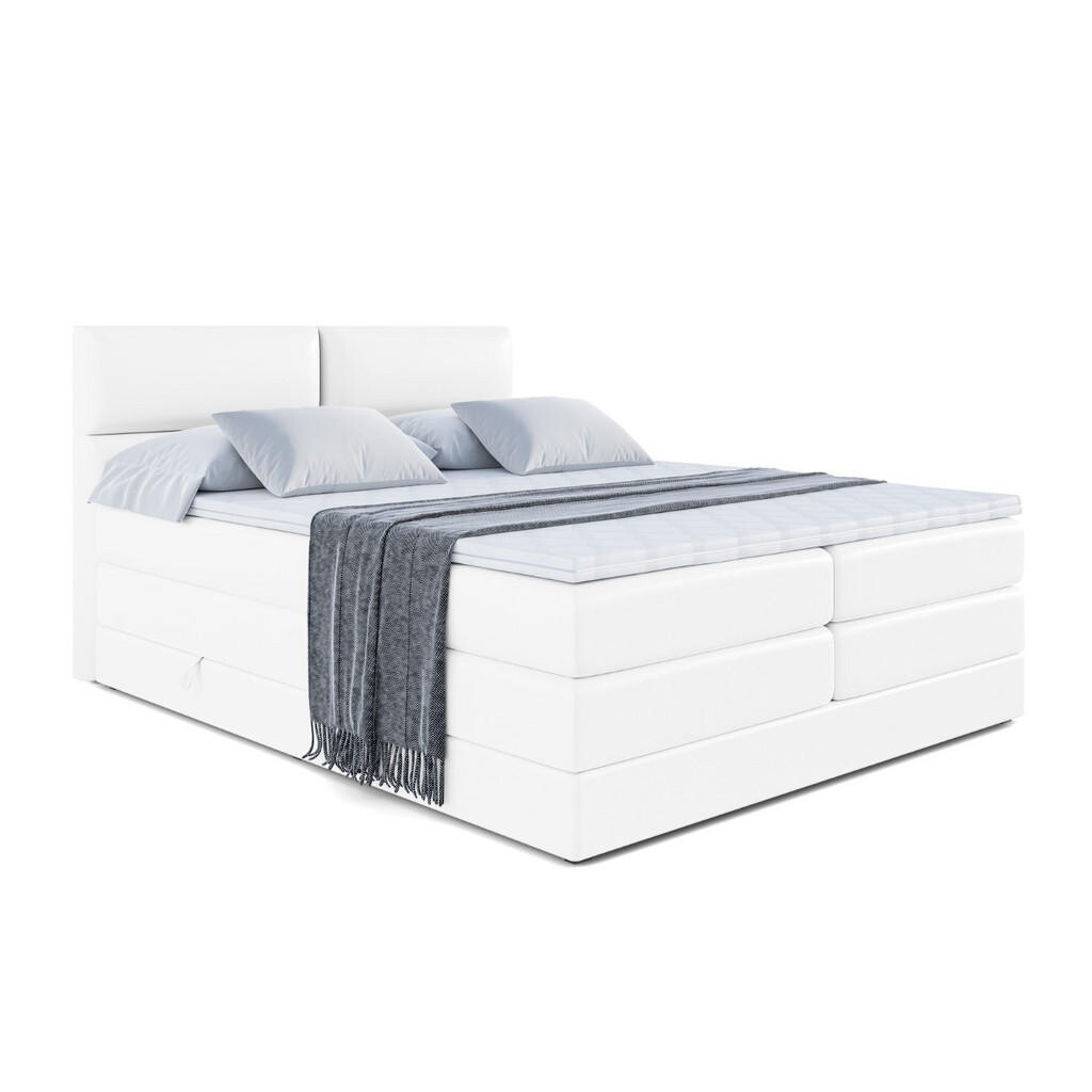 ALTDECOR POSTEL boxspring BOXI3 KING – 160x200 – H3/H4 – vysoce lesklá bílá