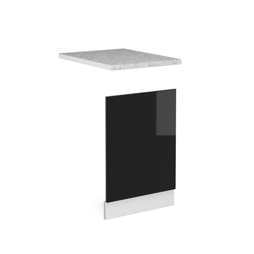 Vicco PŘEDNÍ PANEL R-Line, Černý vysoký lesk/Bílá, 45 cm PD Mramor