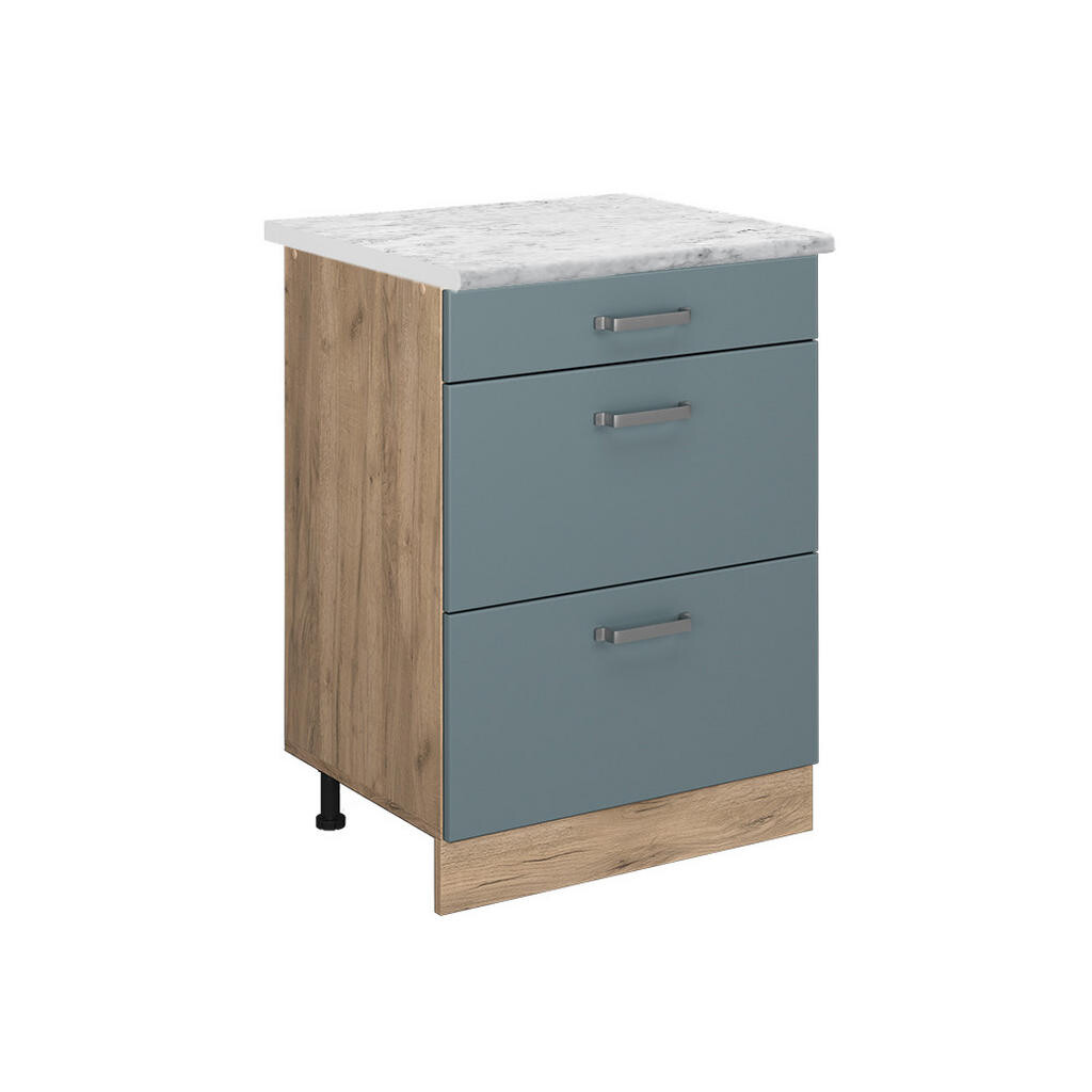 Vicco SPODNÍ SKŘÍŇKA KUCHYŇSKÉ LINKY R-Line, Modrošedá/Zlatý mocný dub, 60 cm PD Mramor