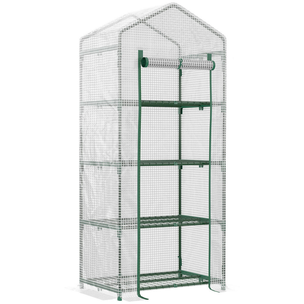 Outsunny FOLIOVÝ SKLENÍK, bílý, PVC, ocel