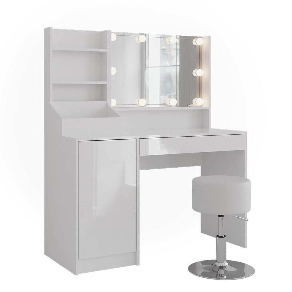 Vicco TOALETNÍ STOLEK Sherry Bílá/bílý vysoký lesk 119.8 cm 5 dílů