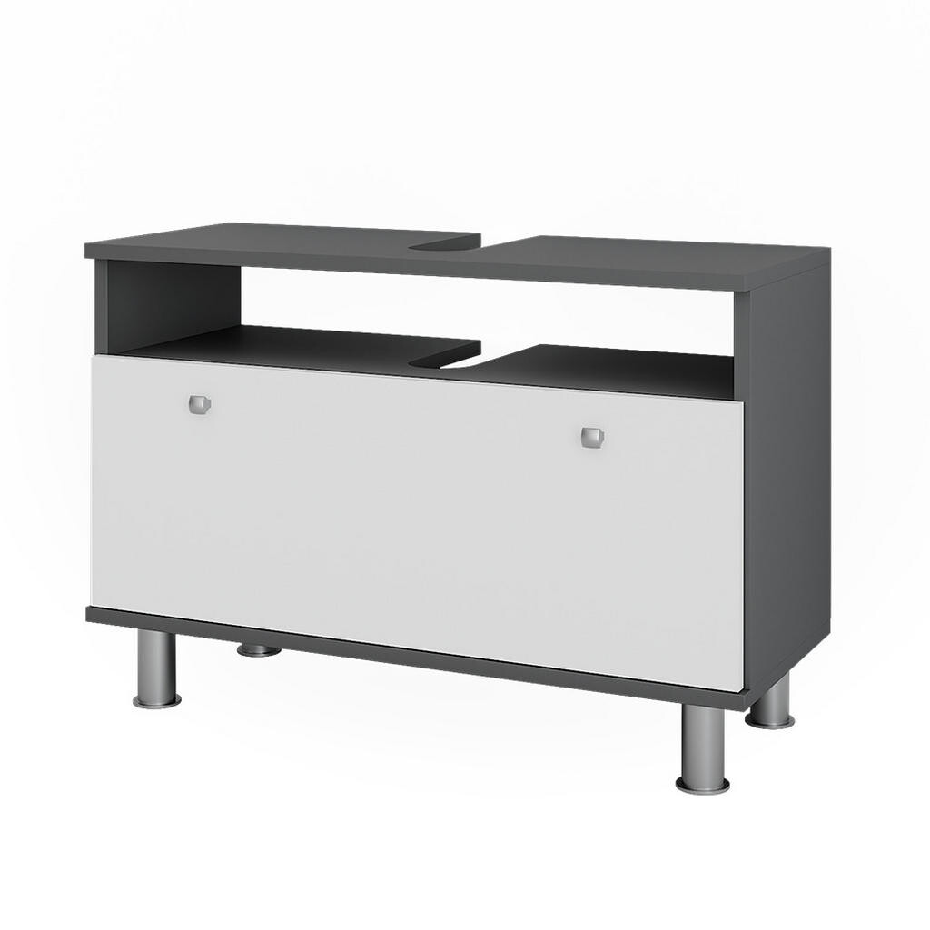 Vicco TOALETNÍ SKŘÍŇKA PRO UMYVADLO Fynn Bílý vysoký lesk/antracit 80.2 x 54 cm se zásuvkou