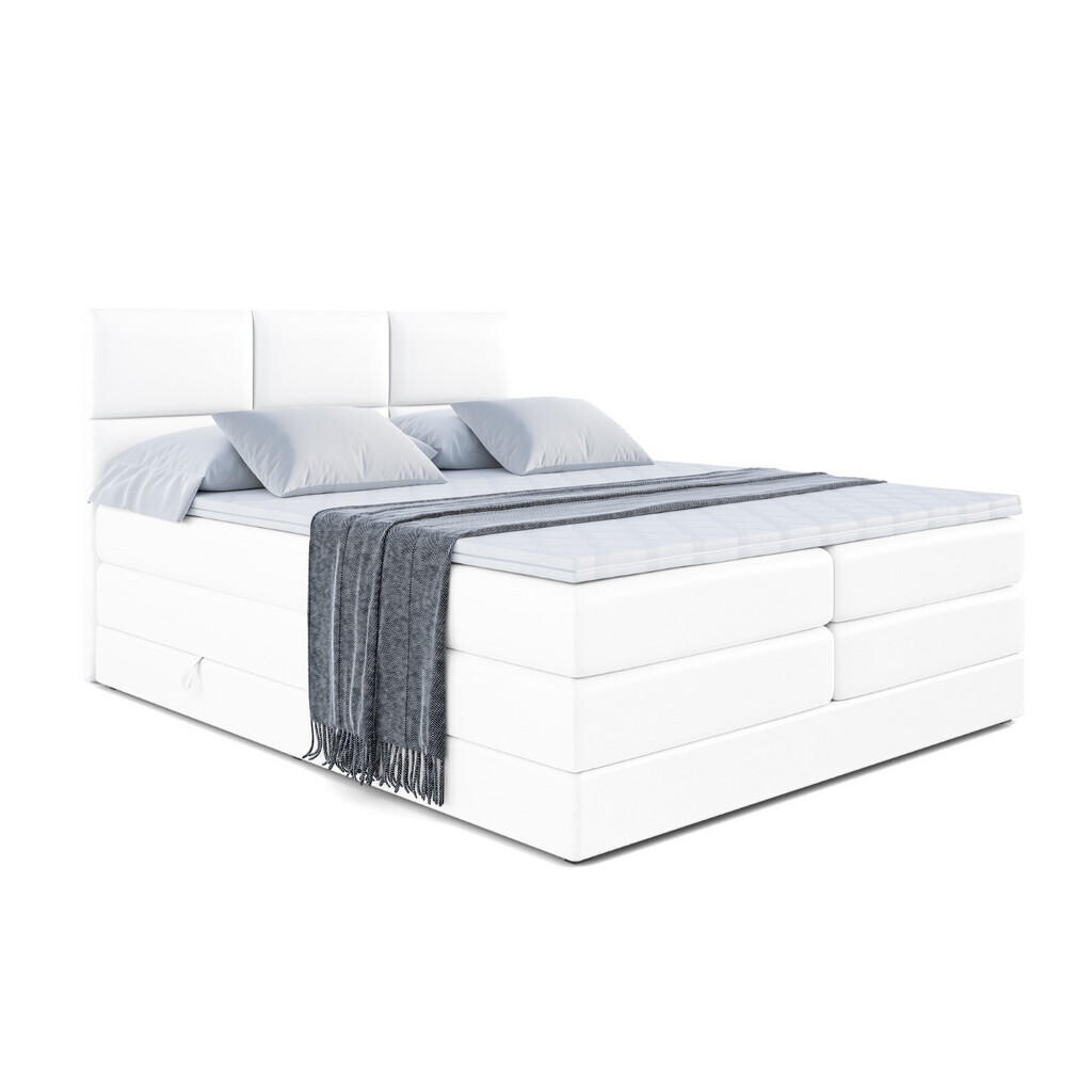 ALTDECOR POSTEL boxspring OHIO KING – 200 x 200 – H3/H4 – vysoce lesklá bílá