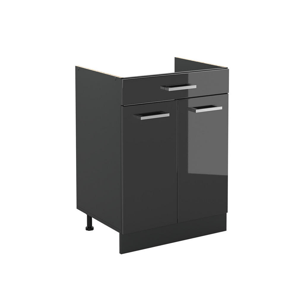 Vicco SPODNÍ SKŘÍŇKA KUCHYŇSKÉ LINKY R-Line, Antracitový vysoký lesk/Antracit, 60 cm se zásuvkou bez pracovní desky