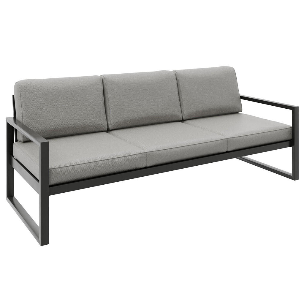 Beautysofa RELAXAČNÍ pohovka Stella 3místná s kovovým rámem, 216 cm, béžová