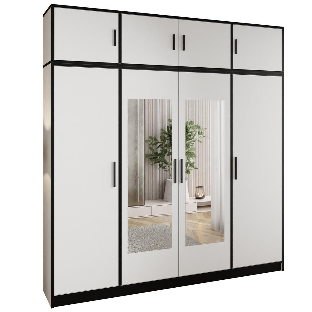 Kier Furniture ŠATNÍ SKŘÍŇ ROJ s nástavbou 4D Bílá