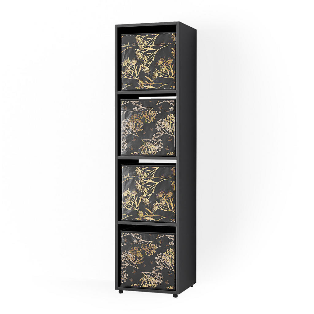 Vicco DĚLICÍ STĚNA Ludus Černá 142.5 x 36.2 cm se 2 skládacími boxy opt.1