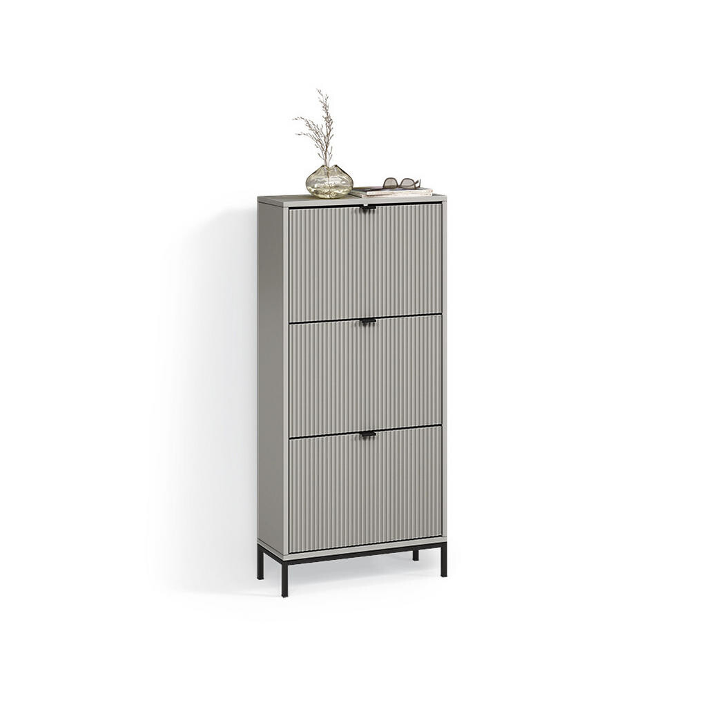 Livinity® BOTNÍK NA BOTY Aterno Šedá 60 x 130 cm se 3 sklopnými zásuvkami