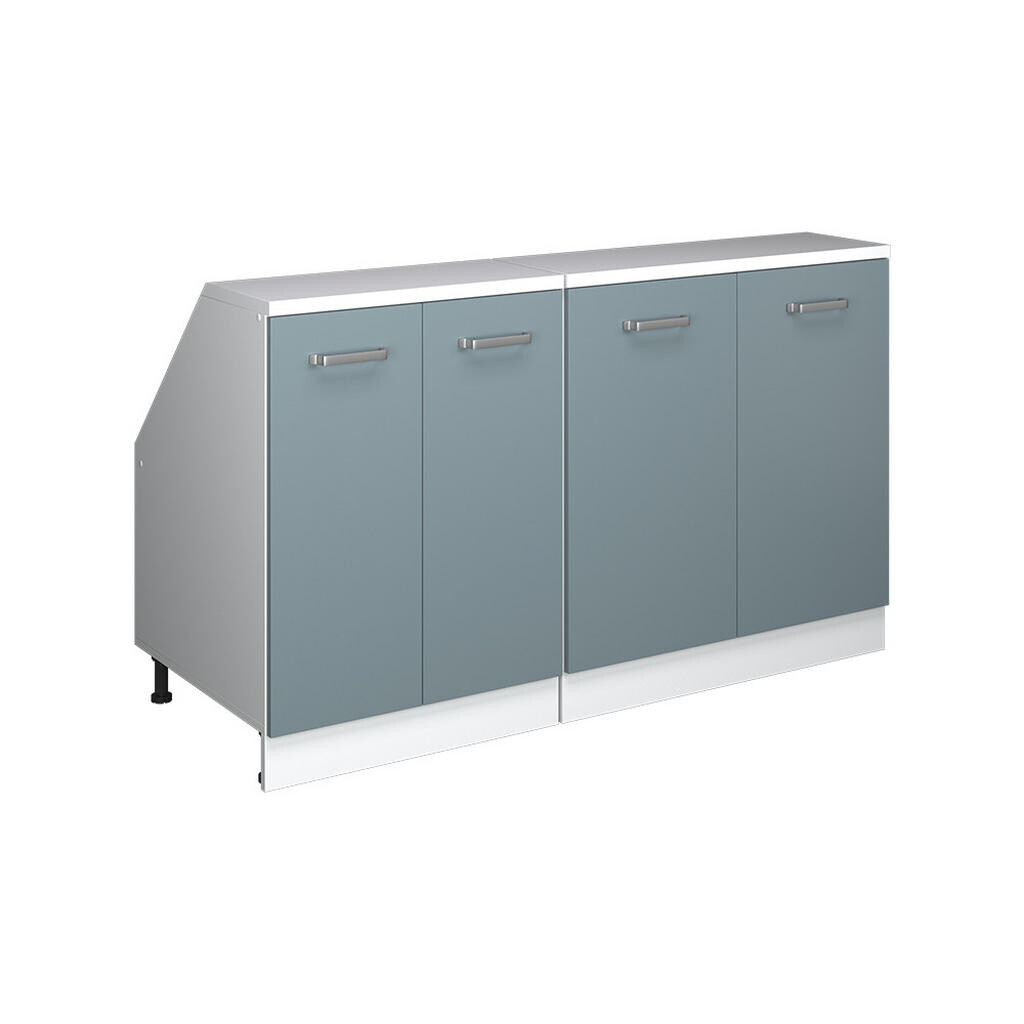 Vicco KUCHYŇSKÁ SKŘÍŇKA POD ŠIKMOU STŘECHU R-Line Modrošedá 140 cm Sada 2 korpusů skříně hloubka 60 cm
