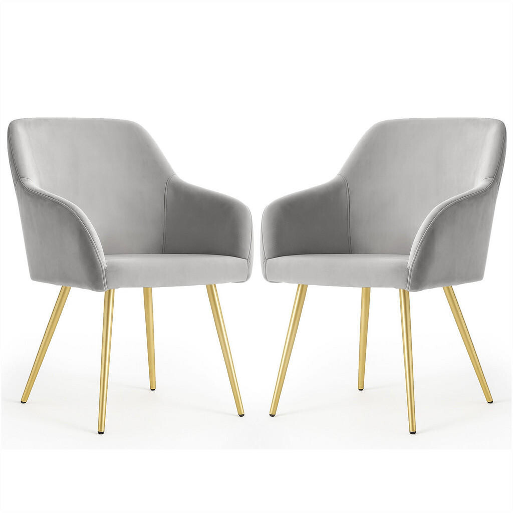RAUMHIRSCH FURNITURE ČALOUNĚNÁ ŽIDLE, sada 2 ks, kovové nohy šedé, zlaté 54,5/83/58
