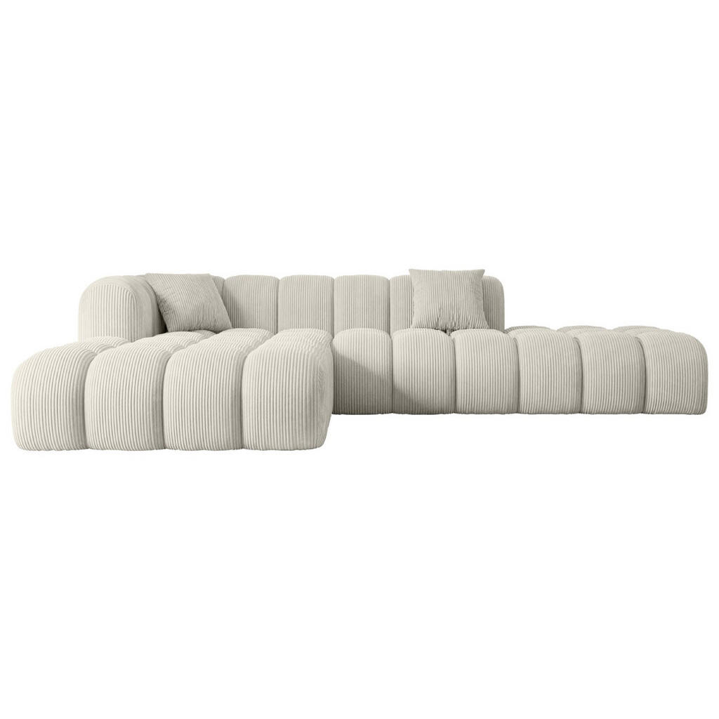 ALTDECOR ROHOVÁ SEDACÍ SOUPRAVA s otomanem vlevo OLEA-L2 - 289x176x71 cm krémová