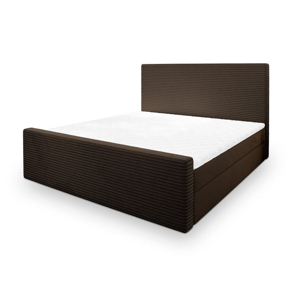 MASSENO AMERICKÁ POSTEL ALORIA 180x200 cm, s matrací a úložným prostorem, hnědá
