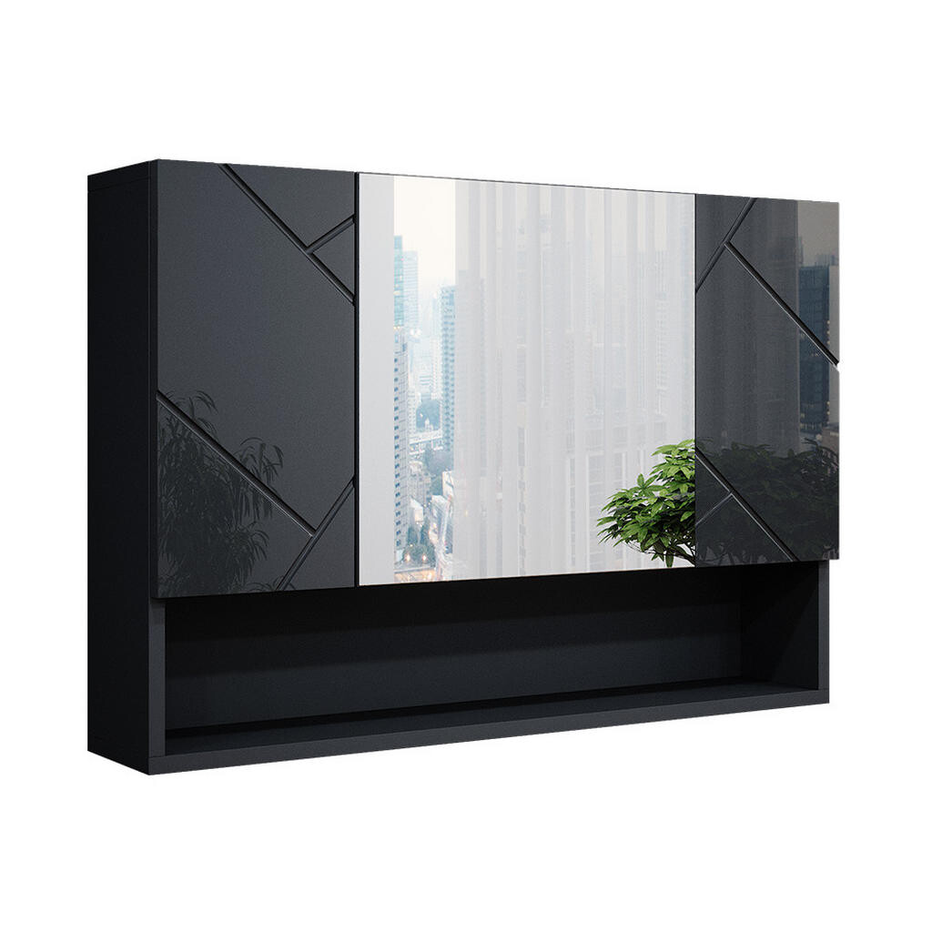 Vicco KOUPELNOVÁ ZRCADLOVÁ SKŘÍŇKA Irma Antracitový vysoký lesk 80.1 x 55 cm