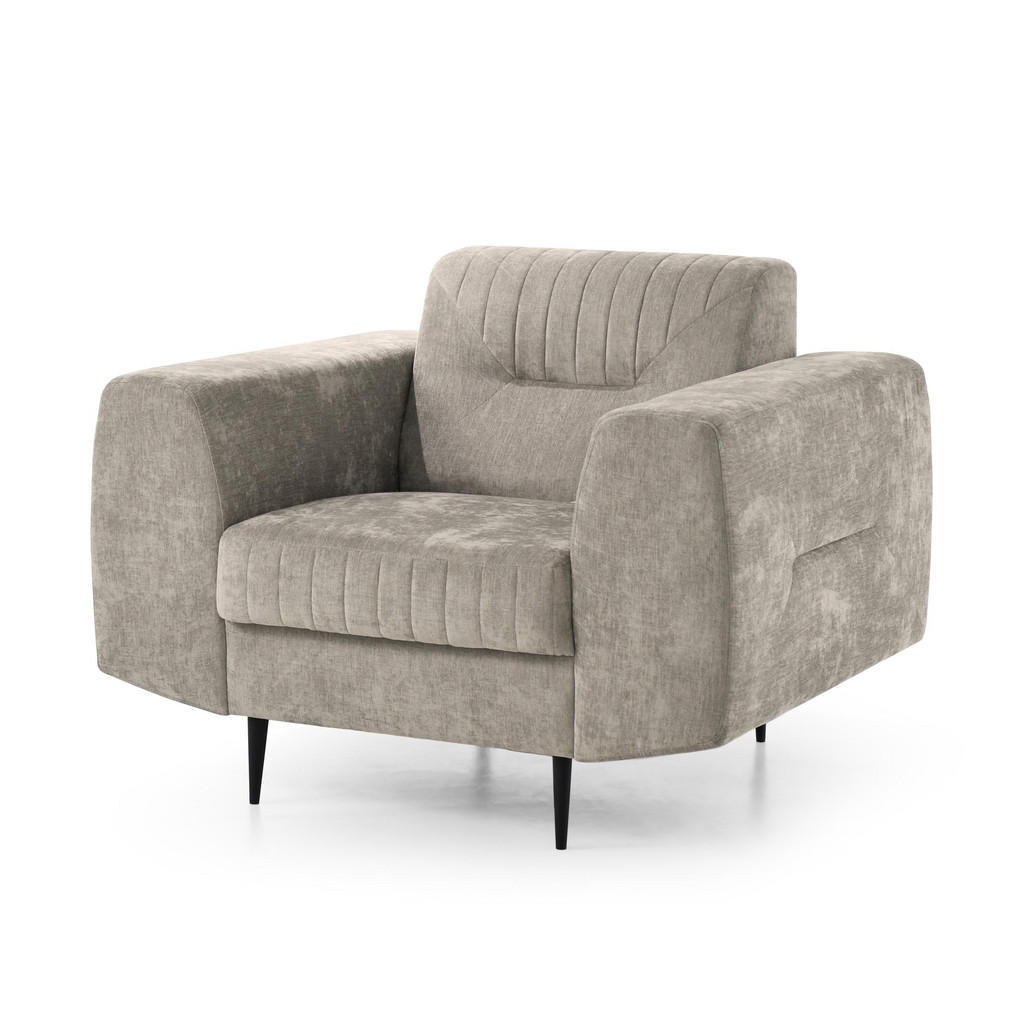 Beautysofa KŘESLO Venezia s kovovými nohami, béžové, 112 cm
