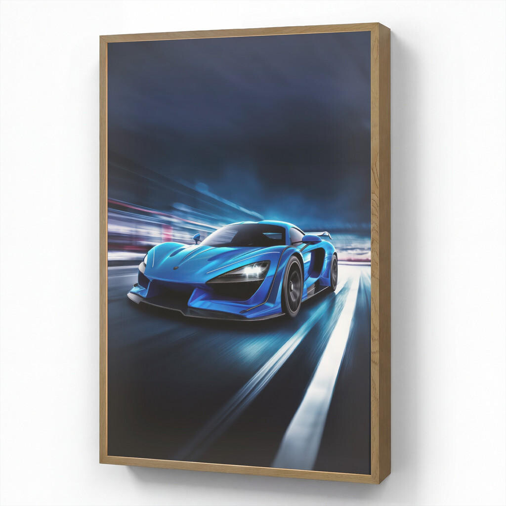 OnlyWow NÁSTĚNNÁ LAMPA S AKUMULÁTOREM Auto - Modrá - Chlapci - Dítě 70x100 cm