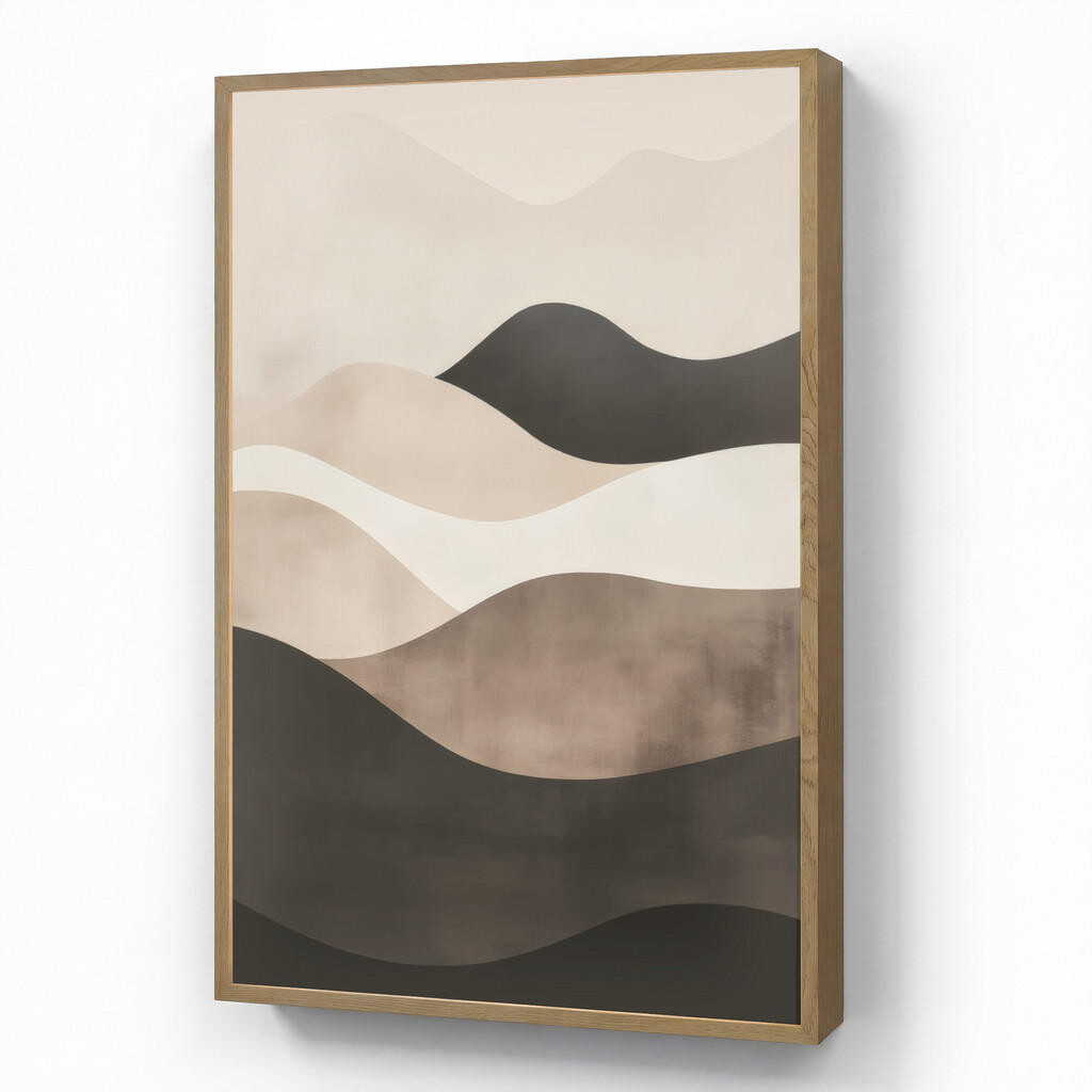 OnlyWow NÁSTĚNNÁ LAMPA S AKUMULÁTOREM Abstraktní - Krajina - Vlny - Krémová barva 70x100 cm